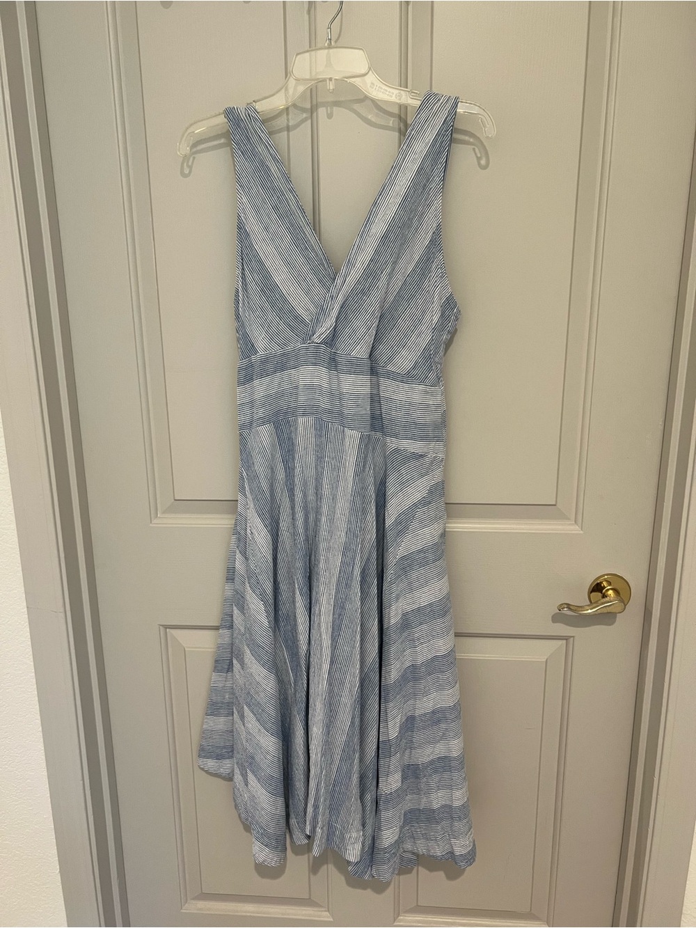 Free People Light Blue & White Striped Midi Dress